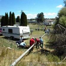 laying the pipe